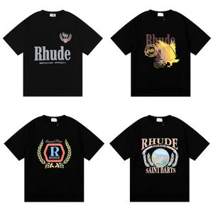US 2023 Summer Rhude T-shirt Mens Designer T-shirt Rhude Casual Shirts Man Womens Tees Sleeves Top Top Vendre des hommes de luxe Hip Hop Vêtements S-5XL