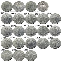 Pièces de monnaie en Nickel de cinq Cents, un ensemble américain de 1866 à 1883, 20 pièces, Promotion artisanale Medel, usine bon marché, accessoires pour belle maison, 3058