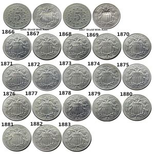 Pièces de monnaie en Nickel de cinq Cents, un ensemble américain de 1866 à 1883, 20 pièces, Promotion artisanale Medel, usine bon marché, accessoires pour belle maison, 231n