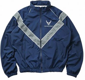 US Air Force IPTU Nyl PT Physique Fitn Bleu Veste d'entraînement Équipe Costume de course Coupe-vent S8BS #