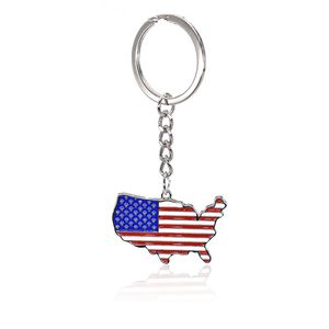 Porte-clés drapeau américain américain, porte-clés en métal pour le jour de l'indépendance des états-unis, porte-clés de carte