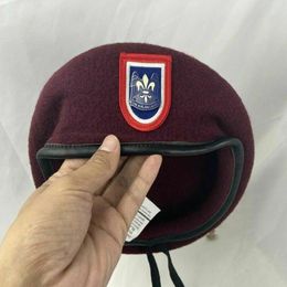 Béret de la 82e Division aéroportée de l'armée américaine, groupe des forces spéciales, magasin de chapeaux en laine rouge3141676