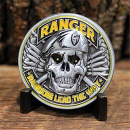 Souvenirmunt van het Amerikaanse leger, Rangers leiden de weg, Challenge Coin Herdenkingsbadge Collectie Speelgoed