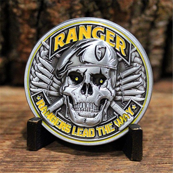 Moneda de recuerdo del ejército de EE. UU., los Rangers lideran el camino, juguete de colección de insignias conmemorativas de monedas de desafío