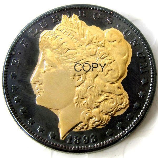 Arte de EE. UU. Dólar Morgan 1893-1895 copia chapada en oro negro troqueles de metal fabricación precio de fábrica