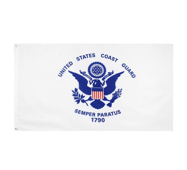 Drapeau de la Garde côtière américaine 3x5 pi pied United States Military USCG Flags Banner 90150cm Polyester avec laiton GROMMETS Home Garden Mur B5806073