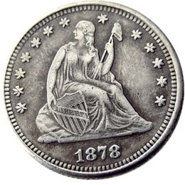 Pièces de monnaie américaines US 1878-P-S-CC assis Liberty Quater Dollar artisanat argent plaqué copie pièce en laiton ornements décoration de la maison accessoires 246A