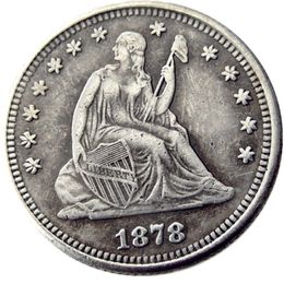 Pièces de monnaie américaines US 1878-P-S-CC assis Liberty Quater Dollar artisanat argent plaqué copie pièce en laiton ornements décoration de la maison accessoires 301c