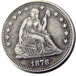 Monedas de EE. UU. US 1878-P-S-CC Libertad sentada Quater Dollar Craft Copia chapada en plata Adornos de latón accesorios de decoración del hogar 241e