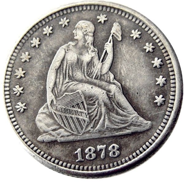 Pièces de monnaie américaines US 1878-P-S-CC assis Liberty Quater Dollar artisanat argent plaqué copie pièce en laiton ornements décoration de la maison accessoires 200l