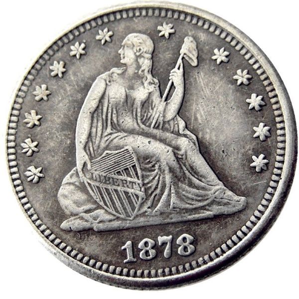 Pièces de monnaie américaines US 1878-P-S-CC assis Liberty Quater Dollar artisanat argent plaqué copie pièce en laiton ornements décoration de la maison accessoires 3062