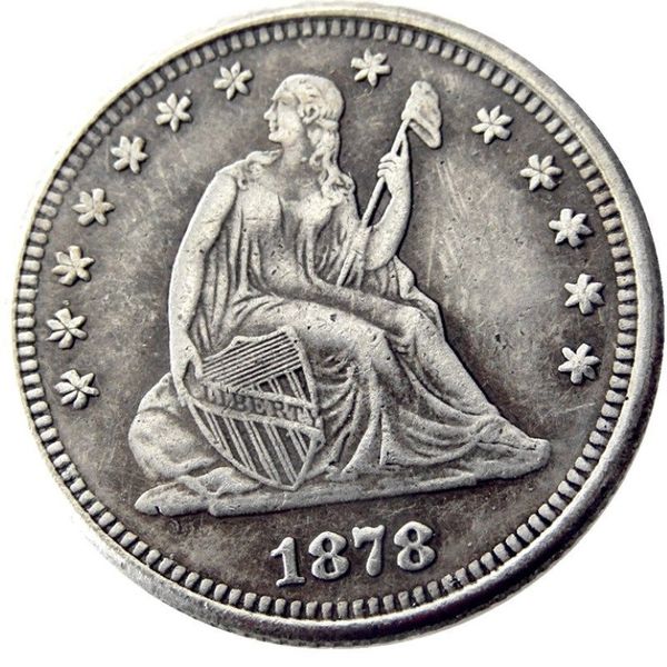 Pièces de monnaie américaines US 1878-P-S-CC assis Liberty Quater Dollar artisanat argent plaqué copie pièce en laiton ornements décoration de la maison accessoires 258A