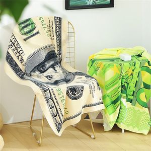 US Dollar Euro Strand Badhanddoek Rechthoek Microfiber Matten Dekens Snel Absorberen Water En Stofdicht Sjaal Badjas 70*140cm ZC800