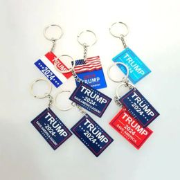 Élection américaine 2024 Pendant la décoration intérieure Trump Slogan Slogan Keychain Plastic FY8682 0411