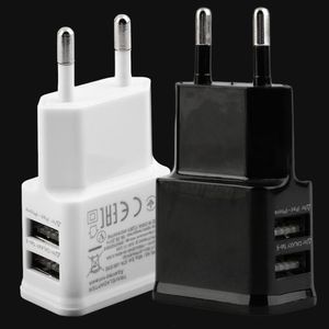 ENCHUFE DE EE. UU. / UE 5V 2A Puerto USB dual Enchufe de la UE Adaptador de cargador de pared de CA para NOTA 2 3 Tableta de teléfono móvil al por mayor