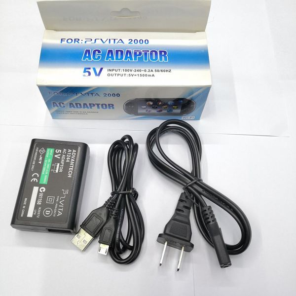 US EU Plug Home Charger Alimentation Adaptateur secteur USB Câble de chargement Cordon pour PlayStation Psvita Slim PS Vita PSV 2000 Haute Qualité FAST SHIP