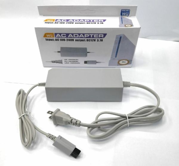 Cable de cargador de fuente de alimentación adaptador de CA de repuesto de enchufe de EE. UU. UE para consola Nintendo Wii cargadores de pared para el hogar 7309158