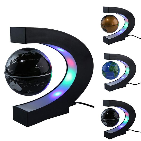 US/EU/UK/AU Plug Globe flottant carte du monde avec LED Tellurion décoration de bureau à domicile cadeau d'anniversaire lévitation magnétique Globe lumière ornement