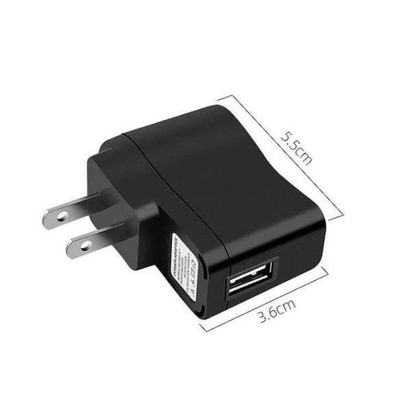 Cargador USB EE. UU. UE Negro Protección contra sobrecarga Fuente de alimentación de CA USB Adaptador de pared Cargador MP3 Enchufe de EE. UU. Funciona para EGO-T EGO Batería MP3 MP4