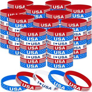 Bracelet drapeau américain, Bracelet commémoratif du jour de l'indépendance des états-unis, fête patriotique, vente en gros