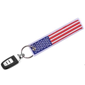 Amerikaanse vlag sleutelhanger voor motorfietsen scooters auto's en patriottic met sleutelhanger amerikaanse vlag gift Mobiele telefoon riem feestje gunst JJE7440