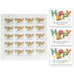 US Flag Stamps 2022 Happy Birthday Day Party Mail Supply Booklet First Class Booklet Pane de Enveloppes Letters Postcard 100pcs TN