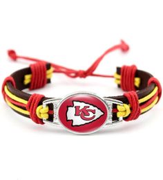 Amerikaanse voetbalteam Kansas City bengelen charme diy ketting oorbellen armbandbanden knoppen sporten sieraden accessoires5342424
