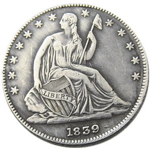 Ensemble complet américain Of1839-1861O, 21 pièces, Liberty assis, demi-Dollar artisanal, pièces de copie plaquées argent, ornements en laiton, décoration de la maison, accesso287Q