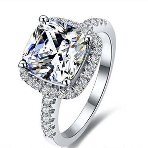 Certificat US GIA SONA diamant 3 Ct solide en argent Sterling bague de fiançailles de mariage bijoux