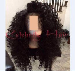 Style de cheveux américain afro crépus bouclés peut tressé avant de lacet perruques cheveux de bébé synthétique avant de lacet perruque résistant à la chaleur combs83883706853619