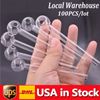 US En stock 4inch Pyrex Glass Huile Pipe Tsmoking Eau Pipe Bubber tuyau Obcco Herbe Dry Herbe Tuyaux d'accessoires fumeurs