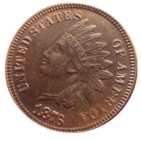 Centavo de cabeza india de EE. UU., 1876-1880, 100% copia de monedas de cobre, troqueles artesanales de metal, fábrica de fabricación 271n