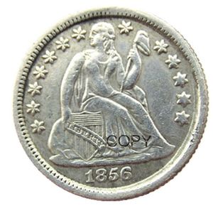 US Liberty Seated Dime 1856 P S Craft, copia chapada en plata, troqueles de metal, fábrica de fabricación 323Y