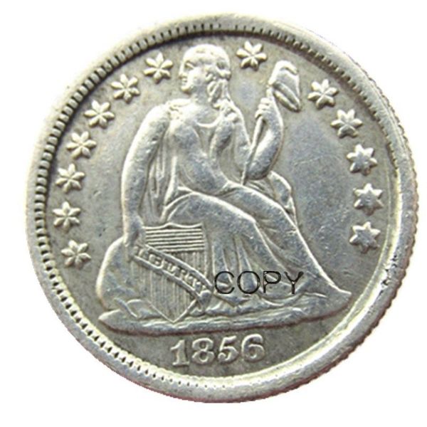 US Liberty Seated Dime 1856 P S Craft, copia chapada en plata, troqueles de metal, fábrica de fabricación 301a