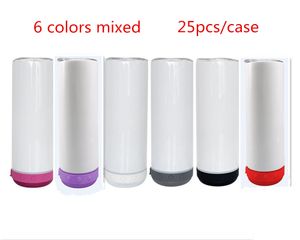 US Local Warehouse Gobelets à haut-parleur Bluetooth 20 oz Gobelet skinny à sublimation droite avec mini haut-parleur sans fil tasse à musique isolée sous vide en acier inoxydable