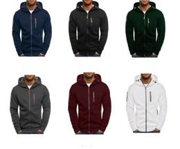 Amerikaanse man trui sport fitness heren hoodies capuchon sweaterr jas heren casual vaste kleur ritssluiting vestiging herfst en winter casual slijtage 1S-3XL