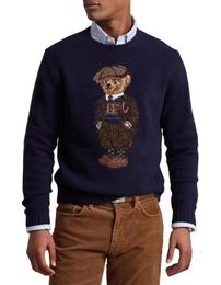 Pull tricoté américain pour hommes, pull en coton confortable à la mode, ours en peluche, nouvelle collection hiver 2023