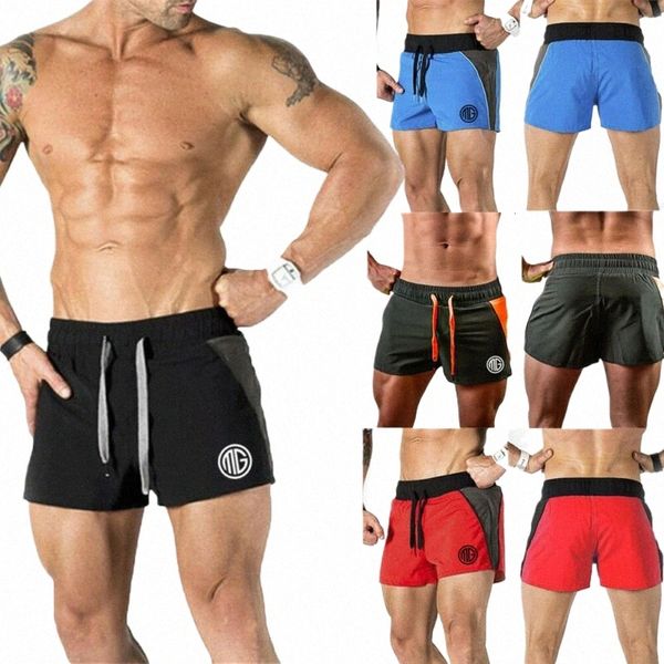 US Hommes Swim Sport Quick Dry Strg Ajusté Shorts Bodybuilding Entraînement Gym Running Summer Beach Shorts Noir Rouge Vert Bleu M-2XL R92B #