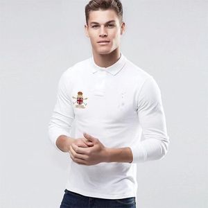 US Heren Lange Mouw PoloS Shirts Designer Shirt Shirt Borst Borduured Badge T-shirt Maat S-2xl