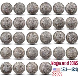 Pièces de monnaie américaines Morgan 1878 – 1921, ensemble complet de 28 pièces, copie coin245y