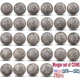 Pièces de monnaie américaines Morgan 1878 – 1921, ensemble complet de 28 pièces, copie coin290Z