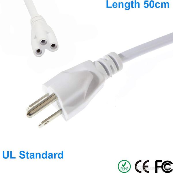 Cables de enchufe de EE. UU. de 3 clavijas o tubo de luz LED T5 T8, cable de alimentación con enchufe de CA, tubos LED integrados, Cable de 3 clavijas de 100cm