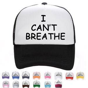 Créateur de mode populaire américain imprimé lettre drôle I CANT BREATH chapeaux casquettes de baseball réglables décontractées pour hommes femmes