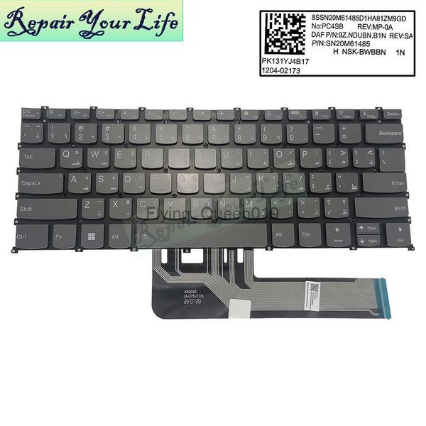 Clavier rétro-éclairé arabe russe américain pour Lenovo IdeaPad slim 5 14iil 5-14IIL05 14ITL05 Flex 5 14ARE05 clavier anglais SN20M61485 HKD230812