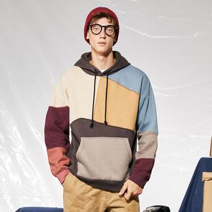 Sudaderas con capucha para hombre y mujer, ropa informal Coreana de retales de Hip Hop, talla estadounidense, gruesa, ropa informal cálida, otoño e invierno, 2021