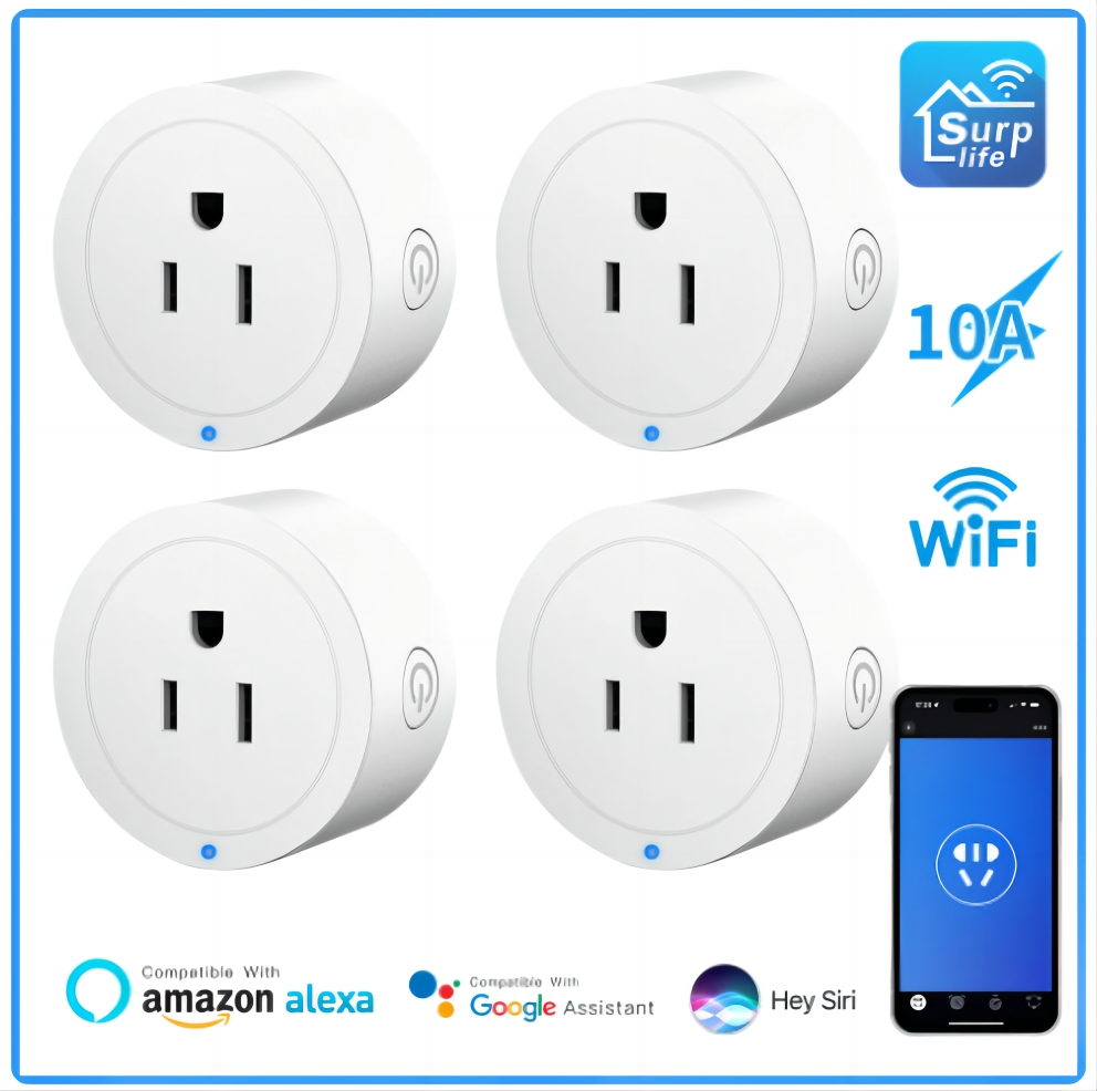 US Smart Plug Mini Smart Socket Wifi 10A Remote Vioce Group Surplife App Control Timing Smart Home Alexa Google Home