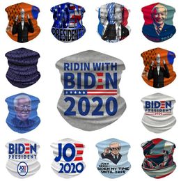 Amerikaanse voorraad 3D MacGic Sjaal Amerikaanse president Verkiezing Joe Biden Ice Silk Gezicht Masker Cycling Headscarf Stofdichte Sunscreen Sjaal FY9157