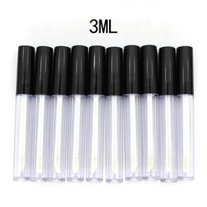 Amerikaanse voorraad 50 stks / partij 3 ml plastic lip glanzend buis kleine lippenstift buis met lekvrije binnenste monster cosmetische container DIY