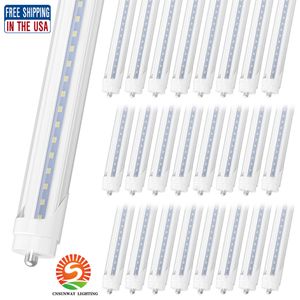 Stock américain-tubes LED de 8 pieds à broche unique t8 FA8 à broche unique, ampoules 45W 4800Lm, lumières LED, Tube fluorescent