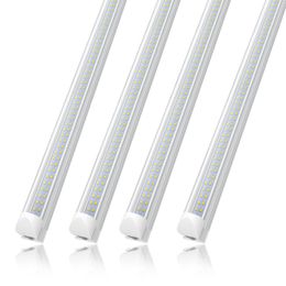 US Stock 8ft LED -buis T8 Geïntegreerde 6000K koud wit 72W transparante deksels Hoge uitgangskoppeling Licht plafondgarageverlichting